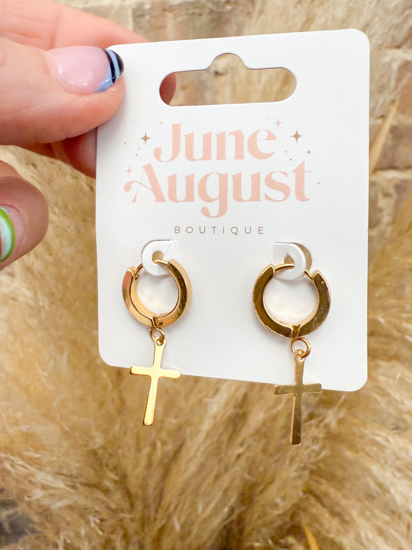 Non Tarnish Dangle Charm Earrings