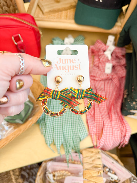 Plaid Wreath Earrings