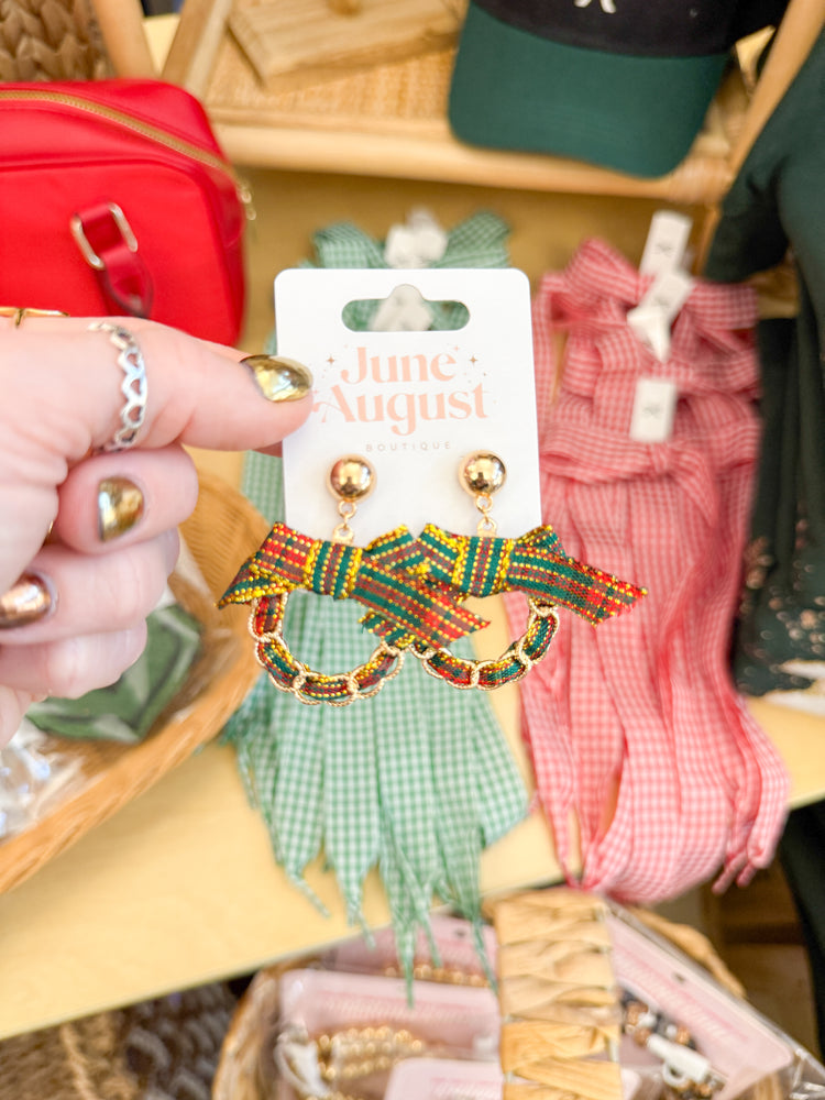 Plaid Wreath Earrings