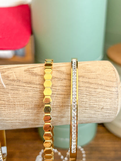 Gold Geometric Bangle