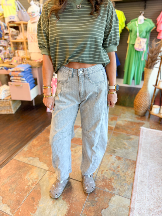 Brooks Washed Denim Jeans - Sage