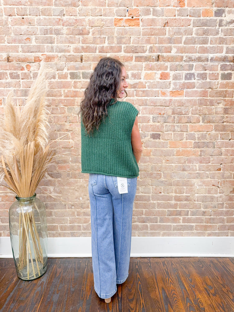 Sadie Sweater Vest-Dark Green