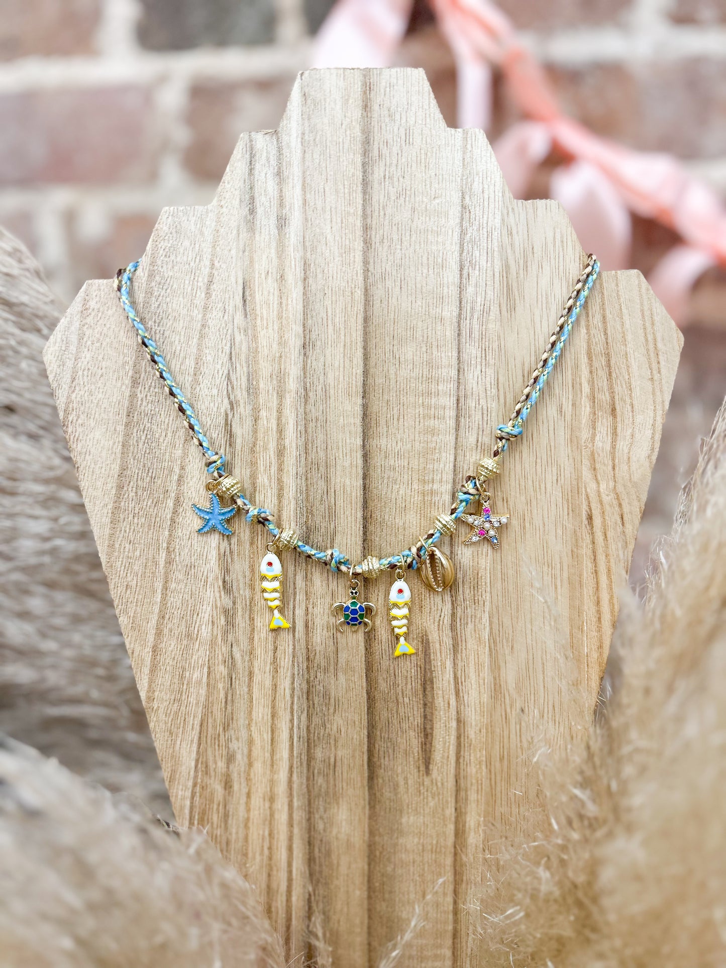 Braided Fish Charm Necklace