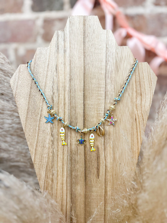 Braided Fish Charm Necklace