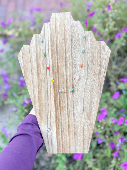 Non Tarnish Dainty Multicolor Necklace