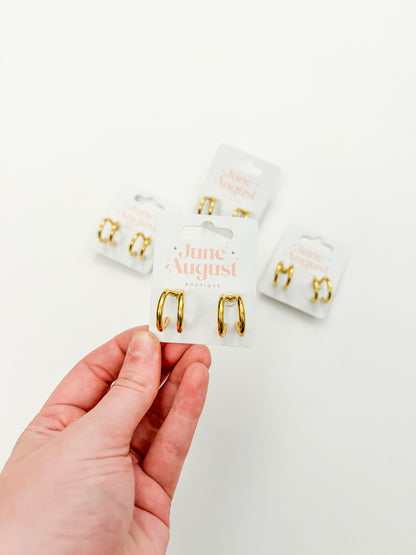 Non-Tarnish Double Hoops