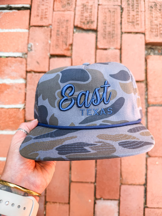 East Texas Retro Camo Rope Hat-Navy