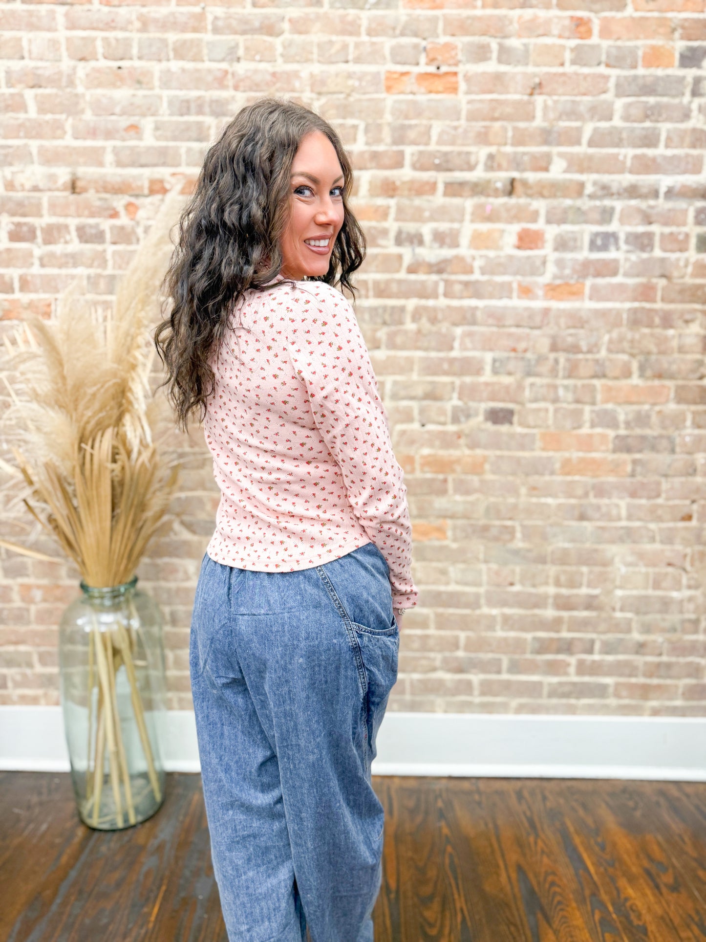 Everlee Printed top-Blush