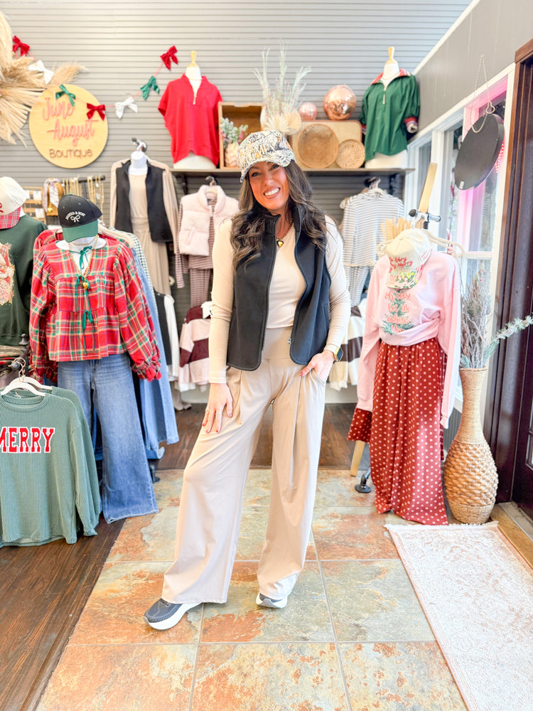 Jamie Fleece Vest-Black