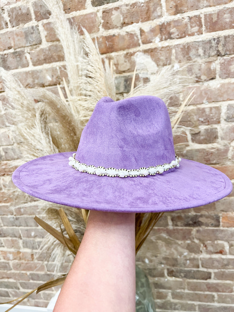 Pearl Banded Purple Hat