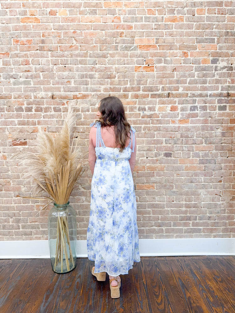 Olivia Floral Maxi Dress-Blue