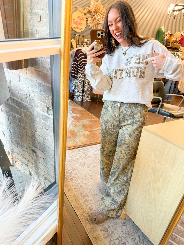 He's Hunting Sweatshirt