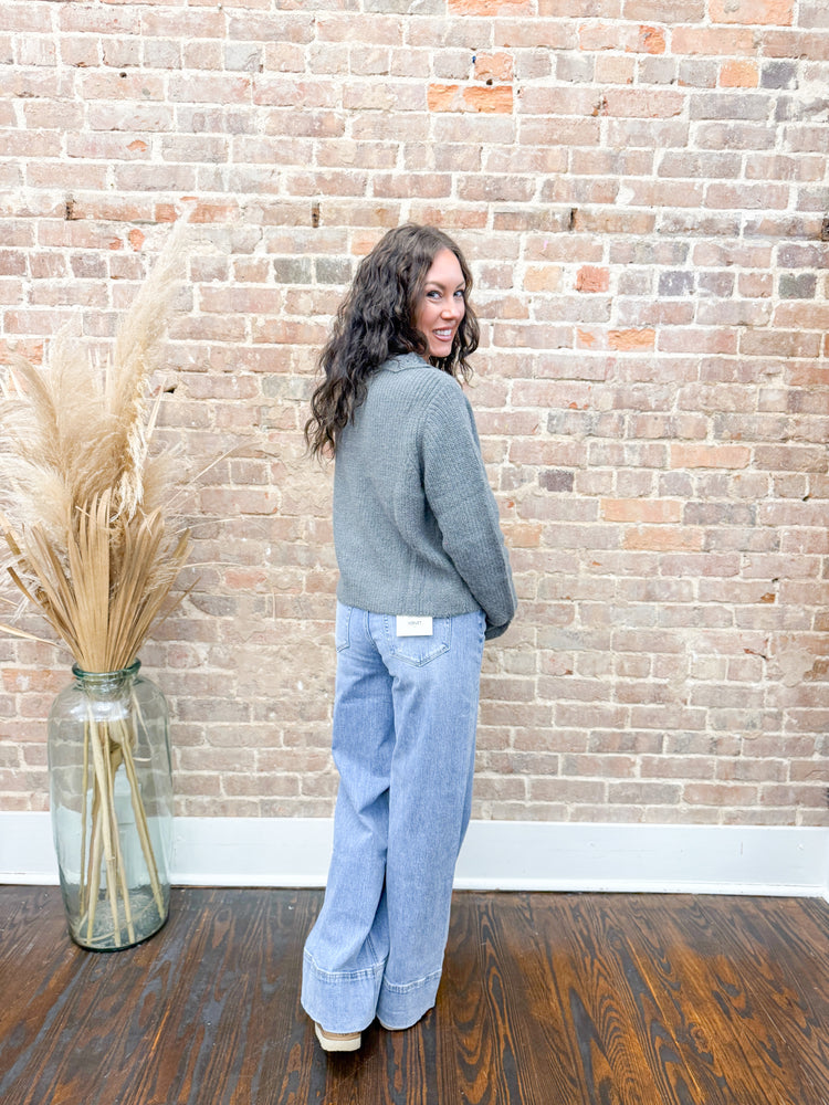 Nova Heart Cardigan-Grey