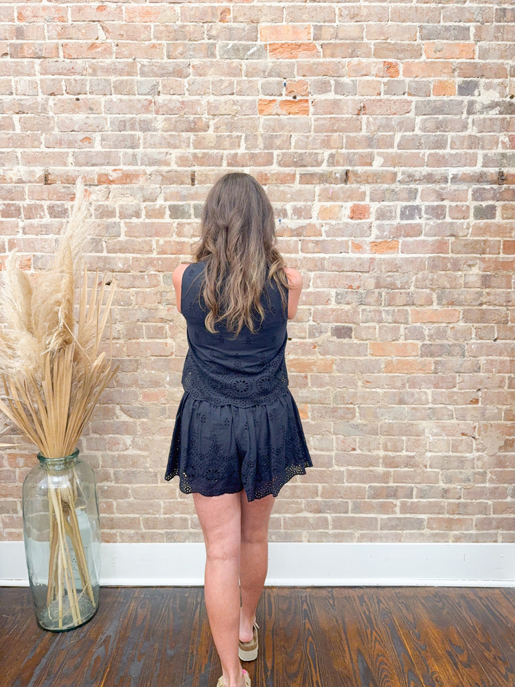 Poppy Eyelet Shorts Set