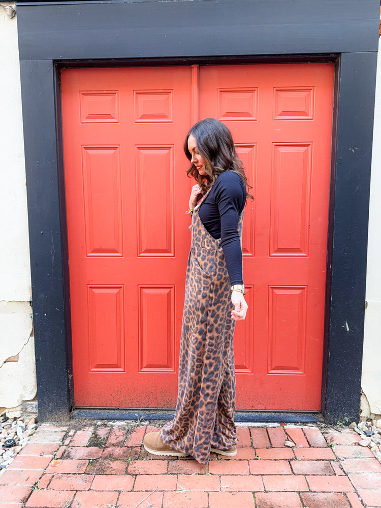 Karli Leopard Overalls