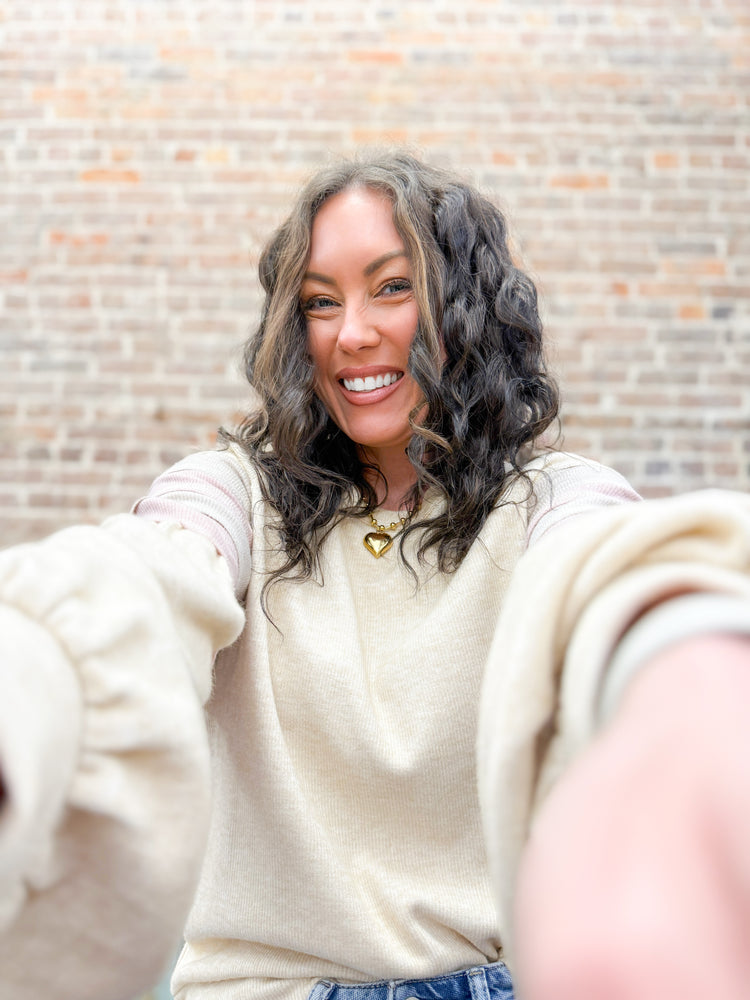 Evelyn Colorblock Top-Oatmeal