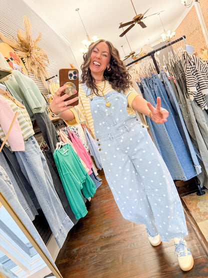 Etta Polka Dot Overalls