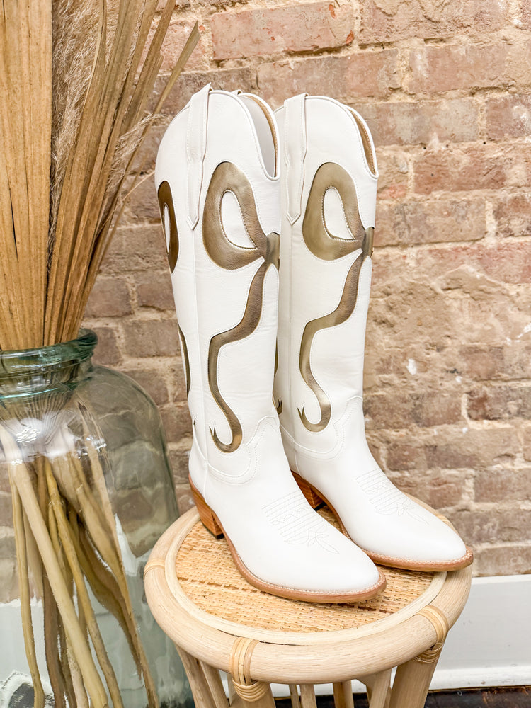 Taylor Bow Boots-Gold