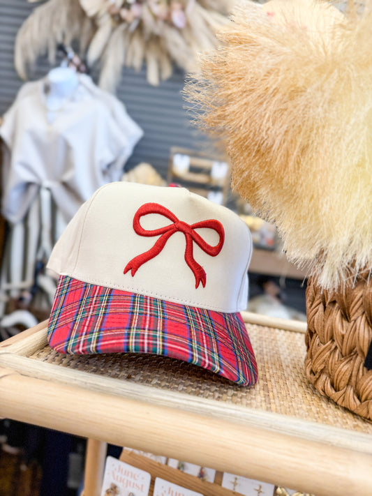 Plaid Bow Hat