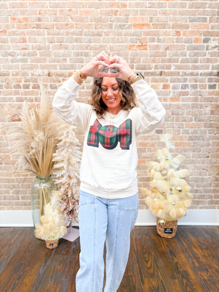 Plaid Joy Sweatshirt