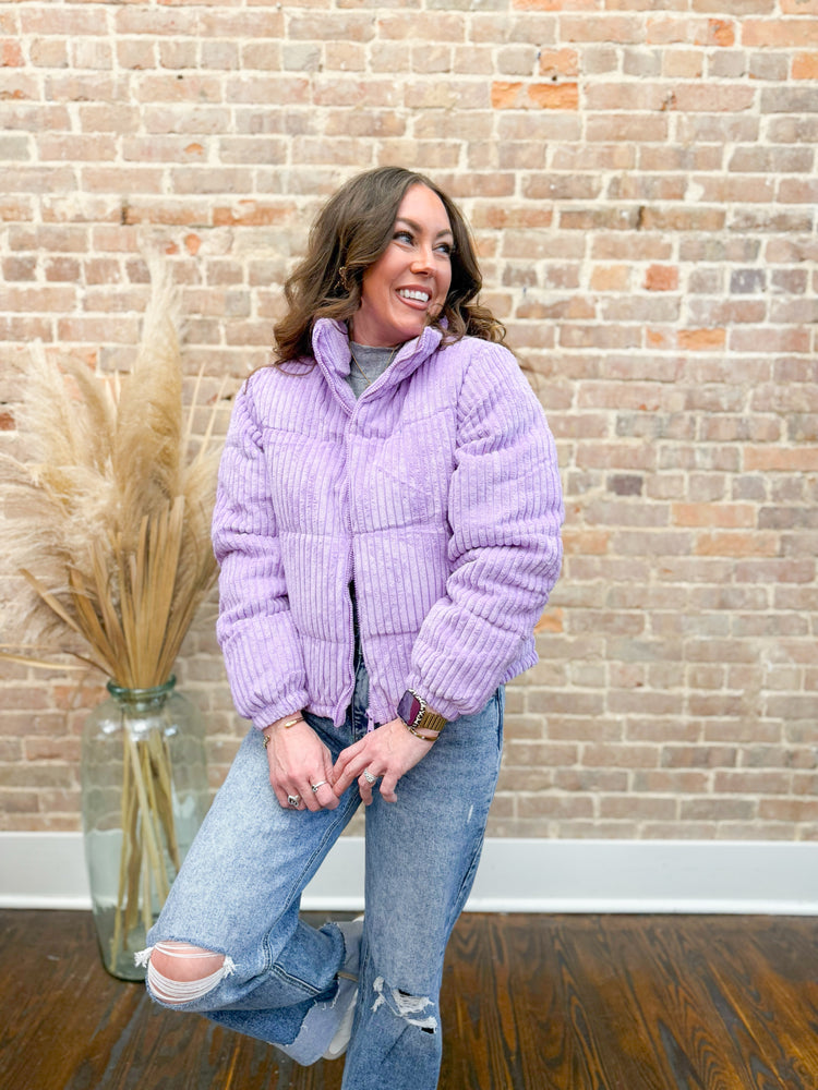 Dangles Puffer Jacket-Lavender