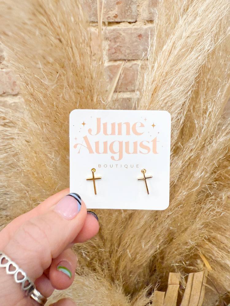 Non Tarnish Cross Studs