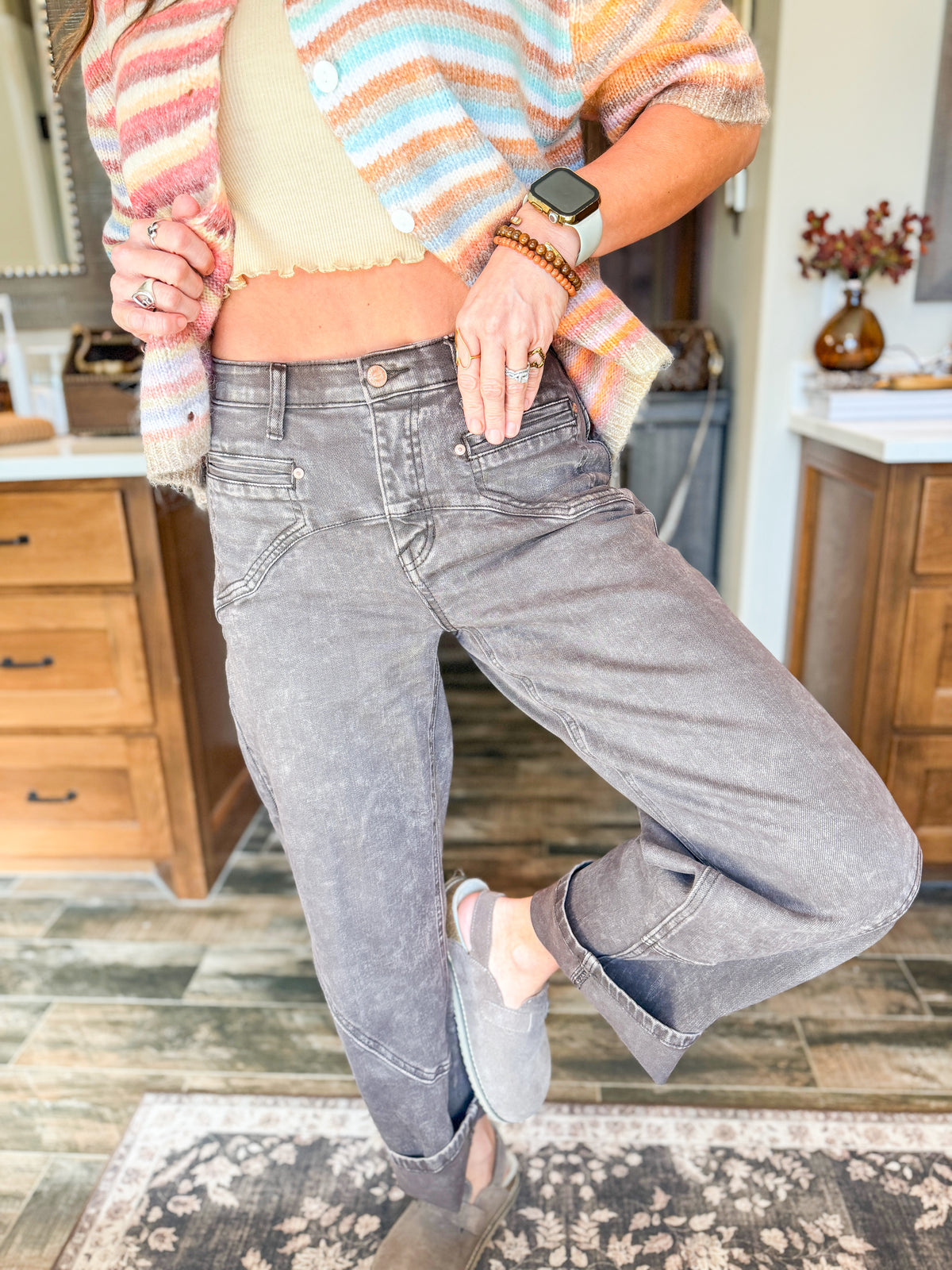 Jettson Cuffed Barrel Jeans