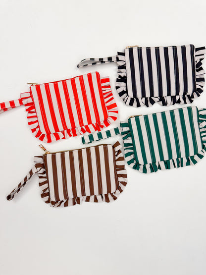 Ruffle Stripe Wristlet