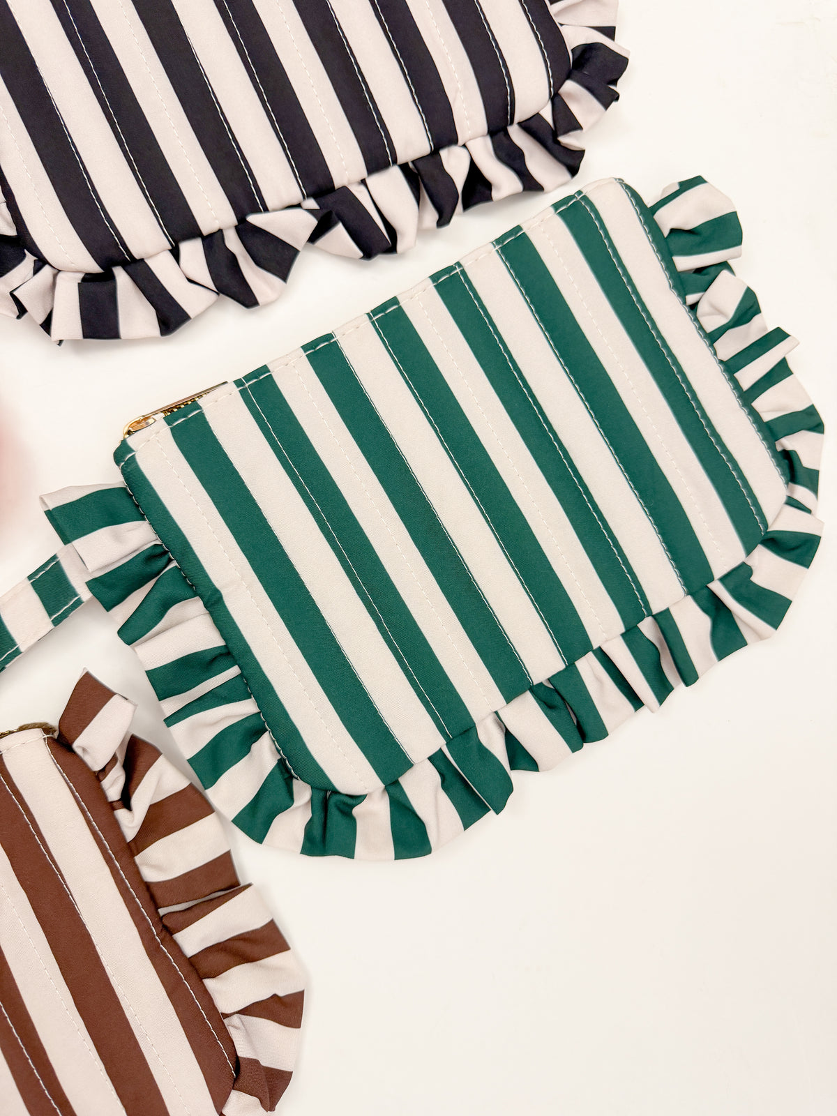 Ruffle Stripe Wristlet