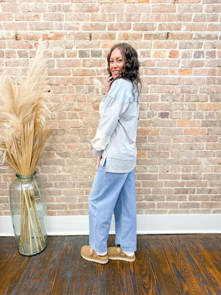 Audrey Colorblock Top-Blue