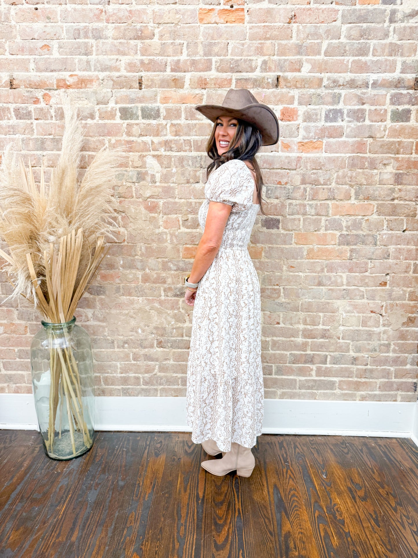 Lenny Floral Dress - Brown