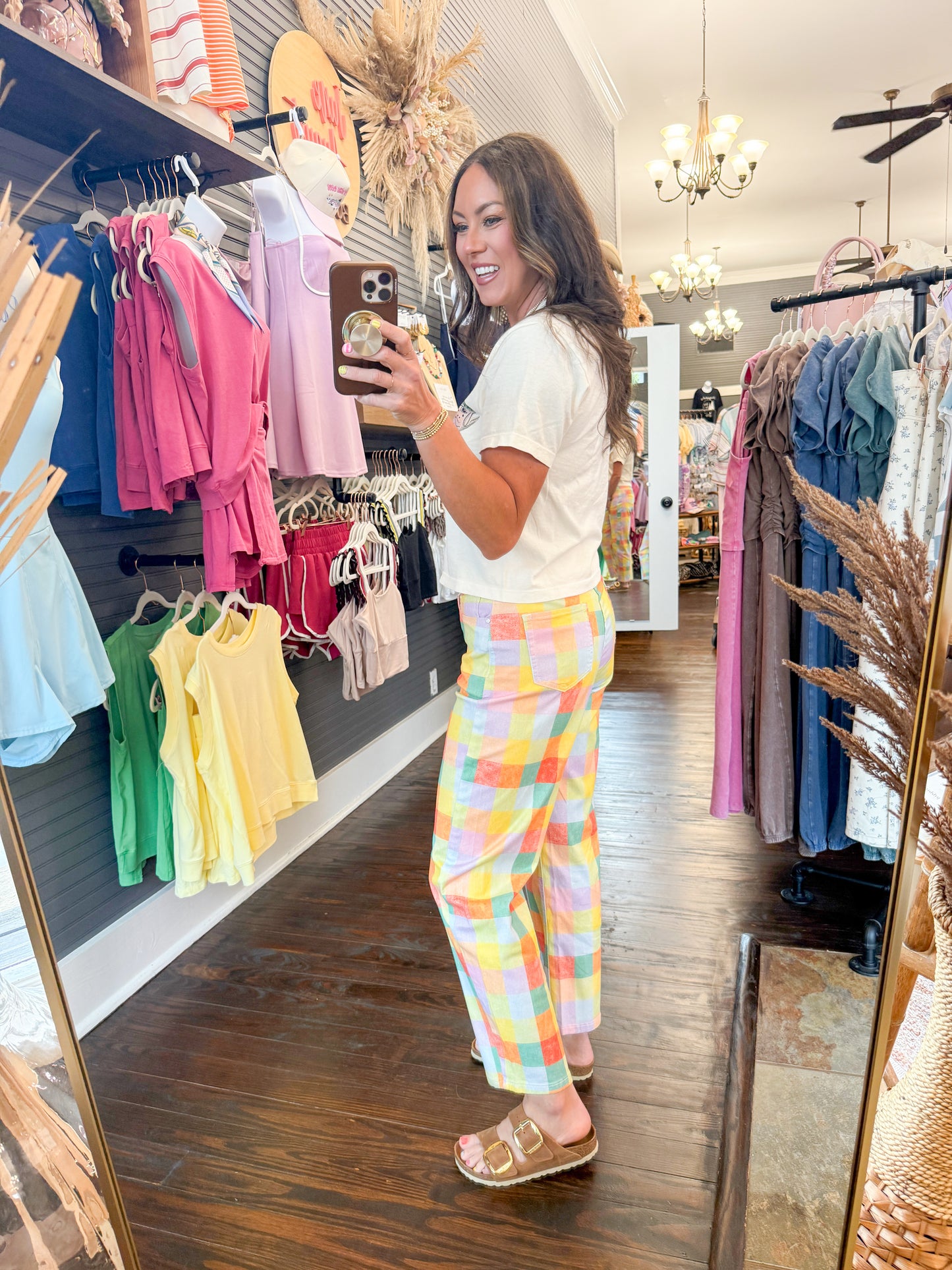 Madras Plaid Barrel Pants