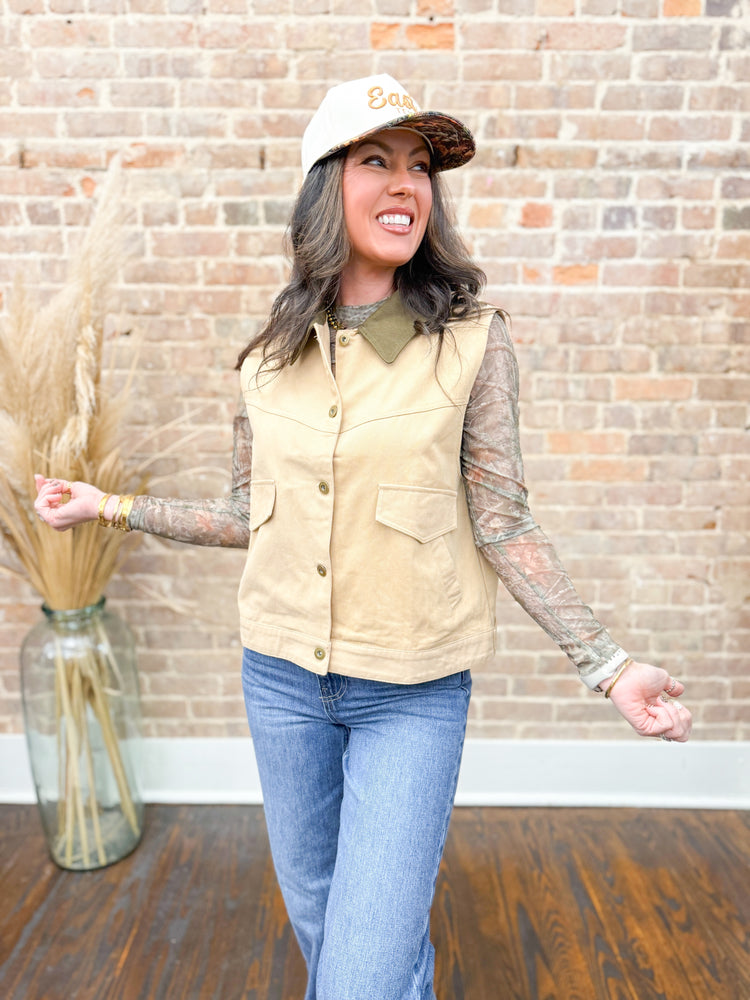 Winnie Barn Vest-Camel