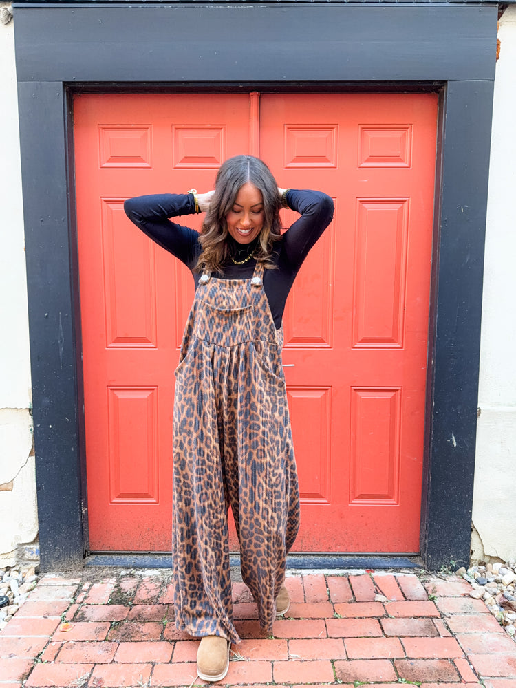 Karli Leopard Overalls