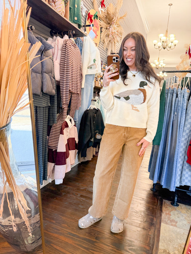 Mallard Duck Sweater-Ivory