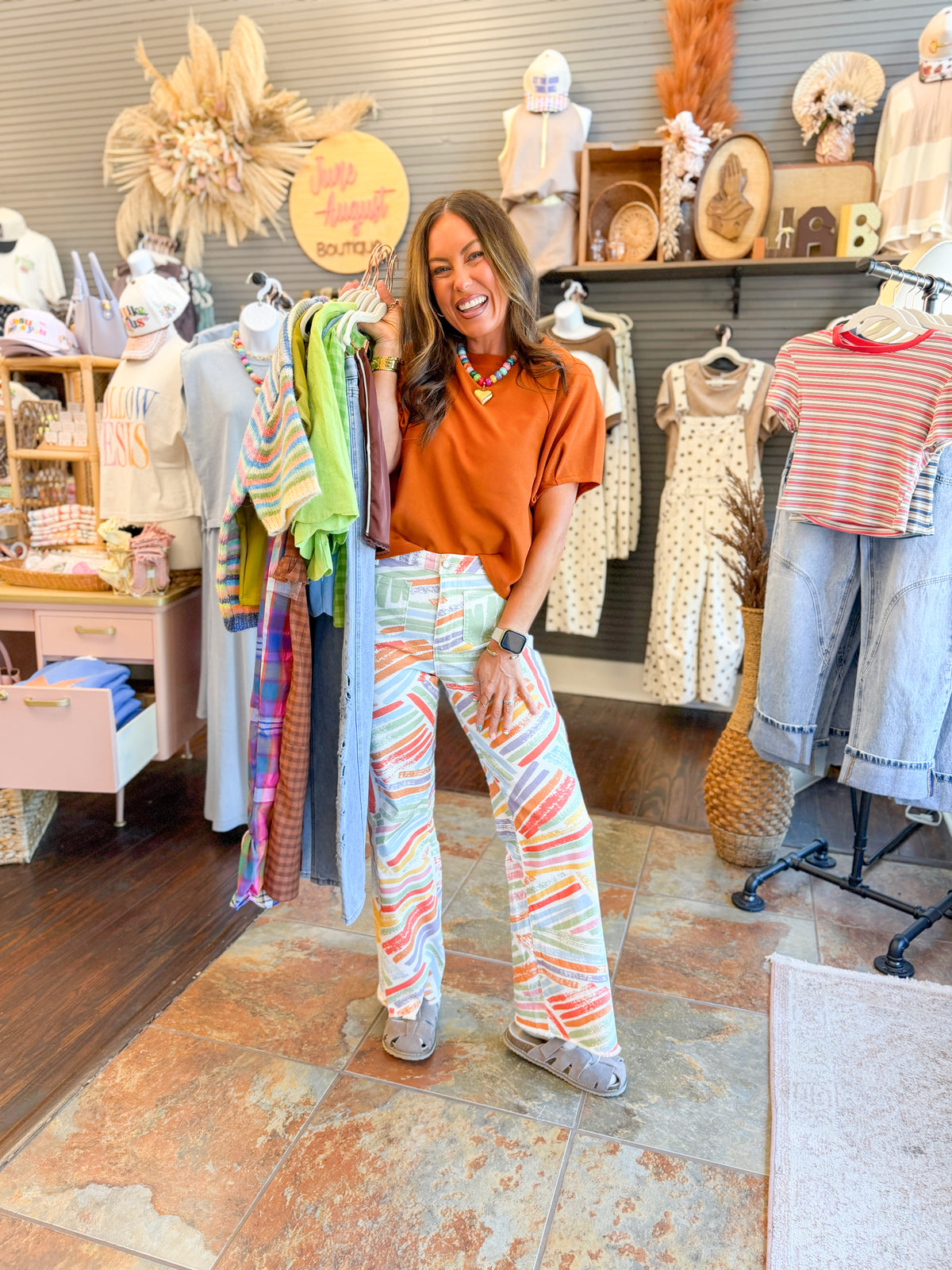 Taye Puff Sleeve-Rust