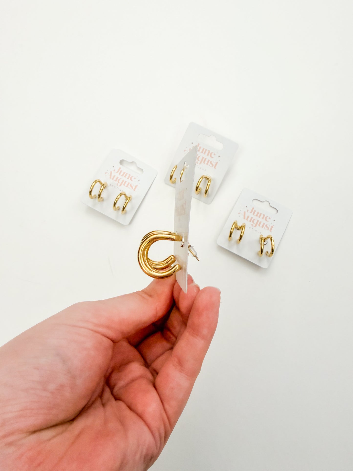 Non-Tarnish Double Hoops