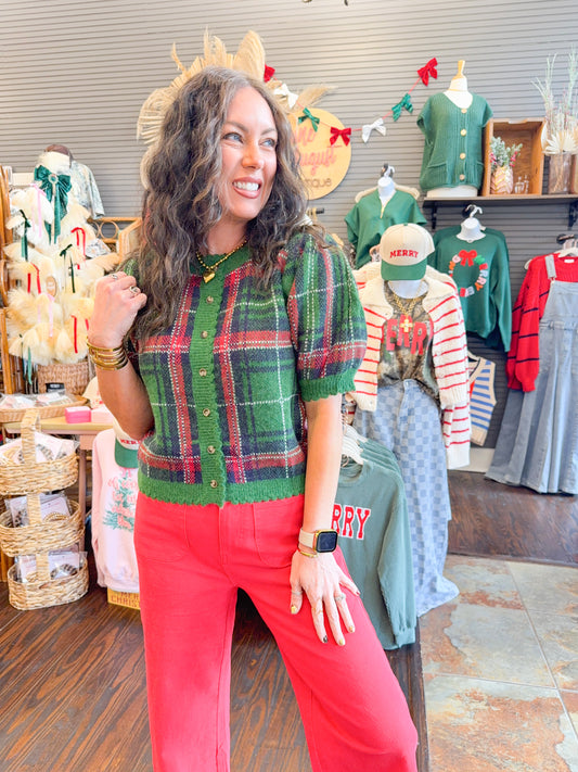 Jolly Plaid Sweater