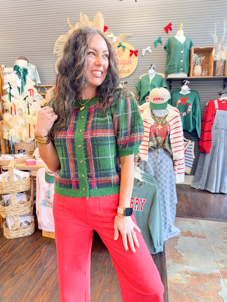 Jolly Plaid Sweater