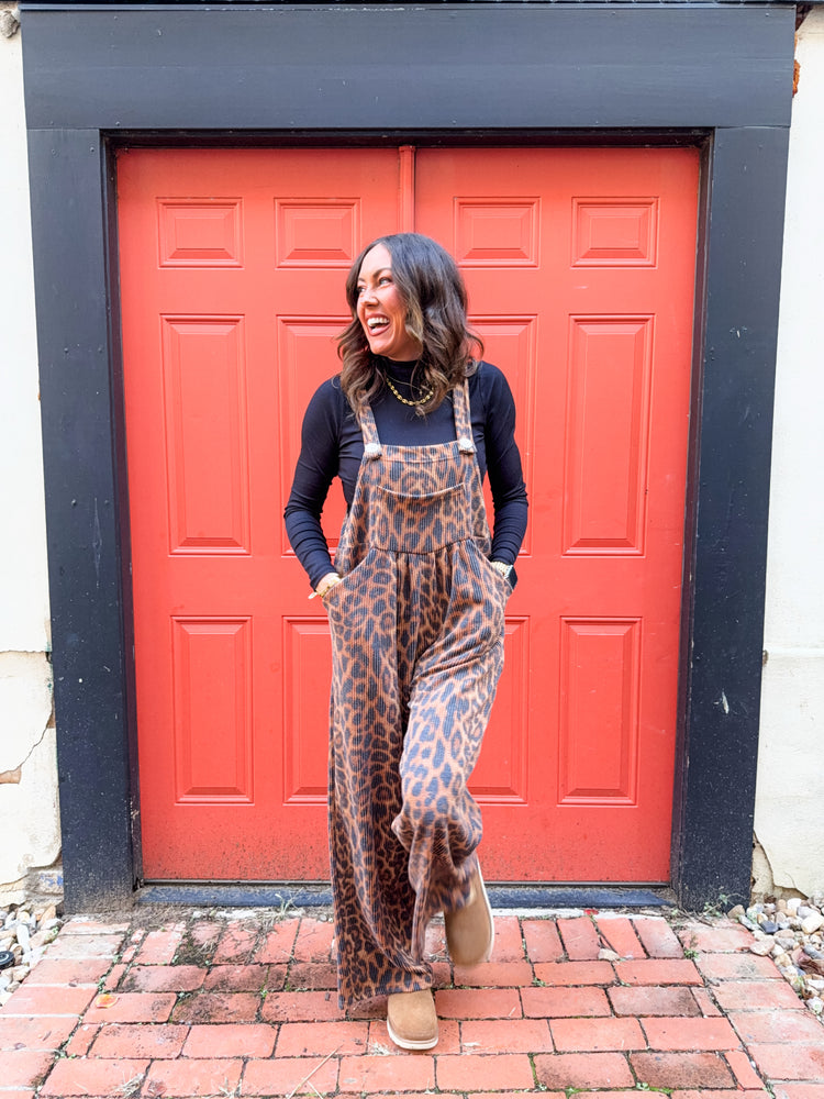 Karli Leopard Overalls