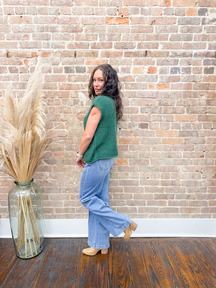 Sadie Sweater Vest-Dark Green