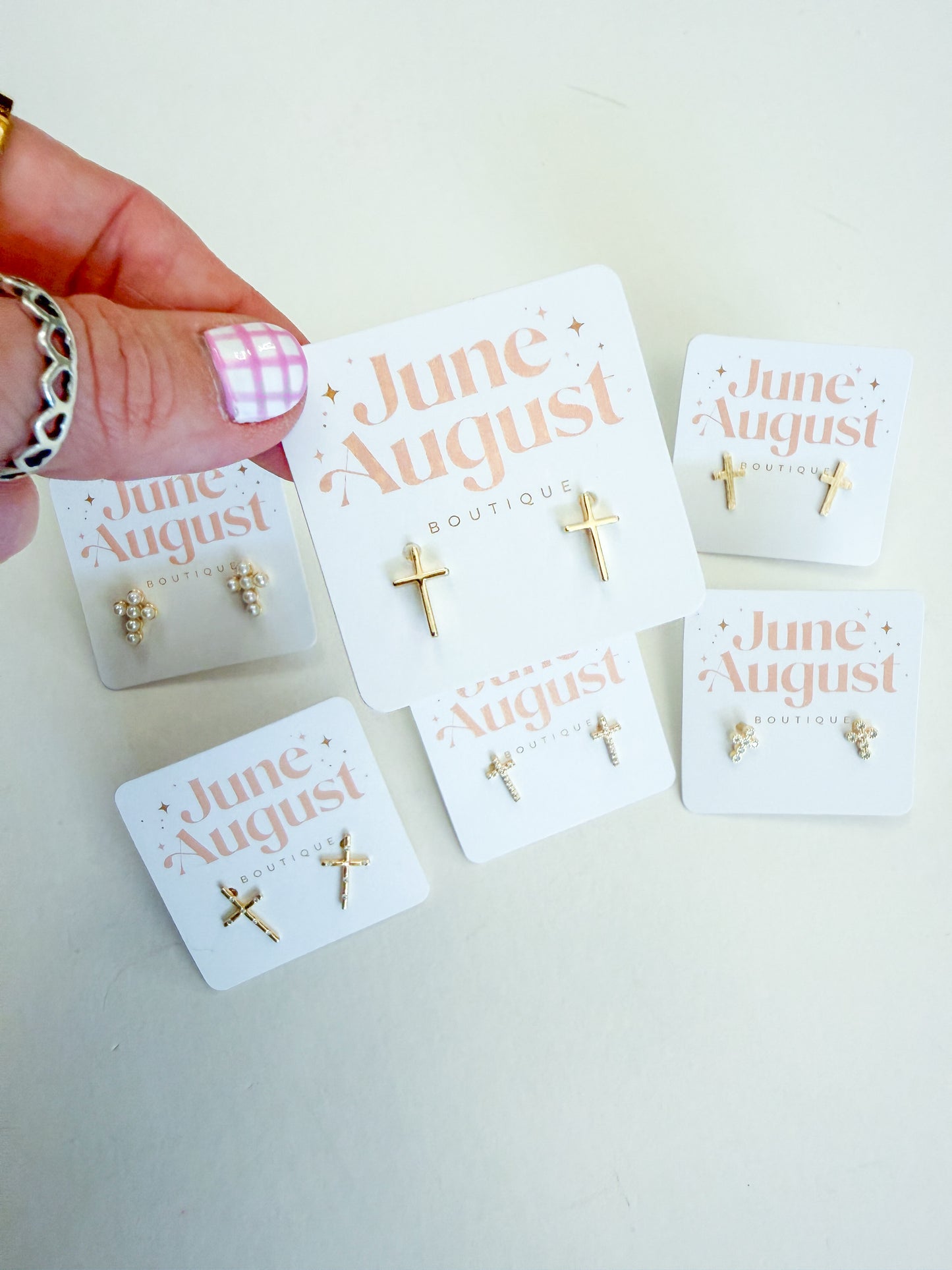 Non Tarnish Cross Studs