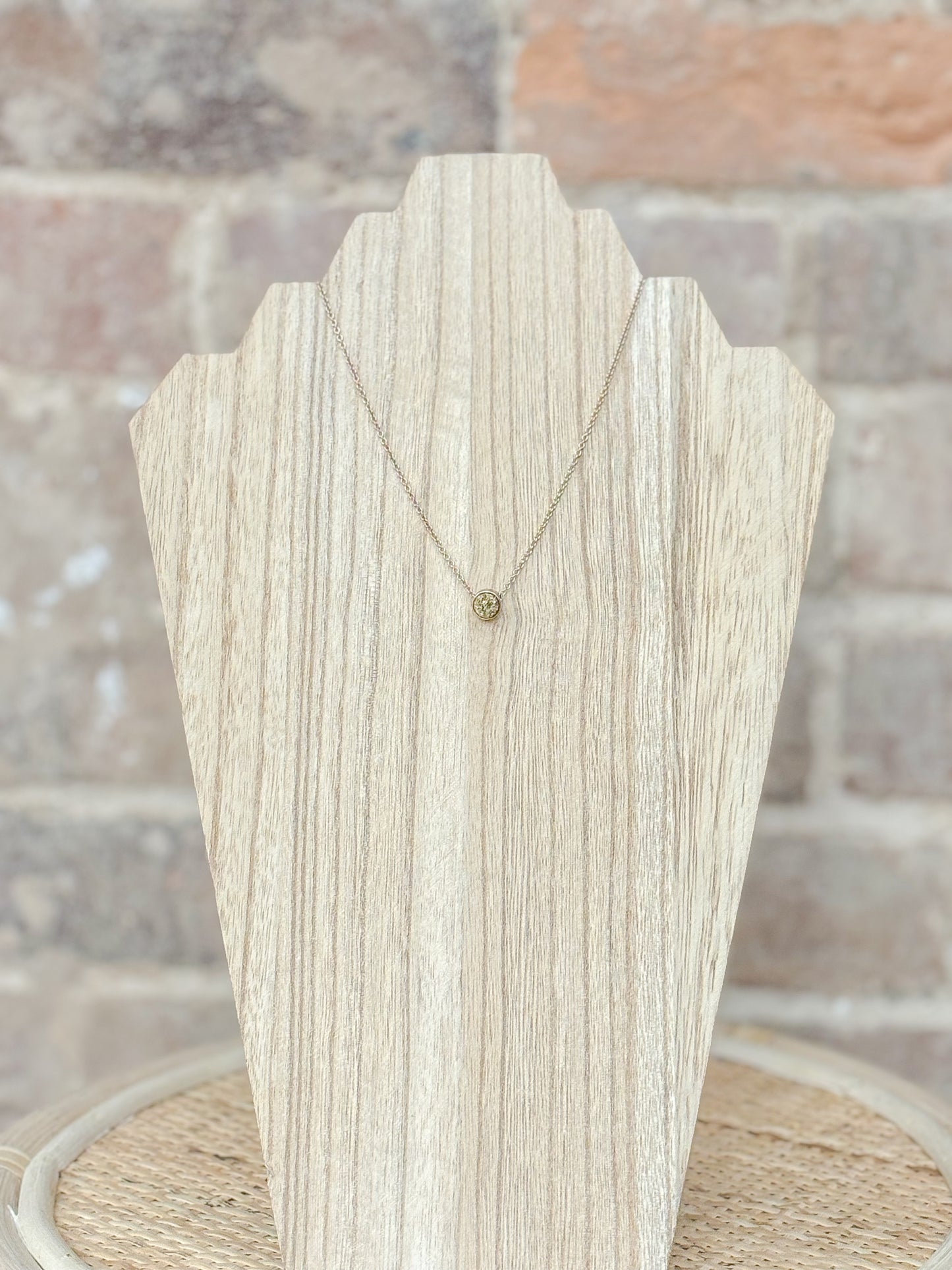 Druzy Circle Stone Necklace