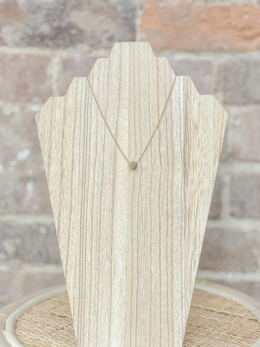 Druzy Circle Stone Necklace