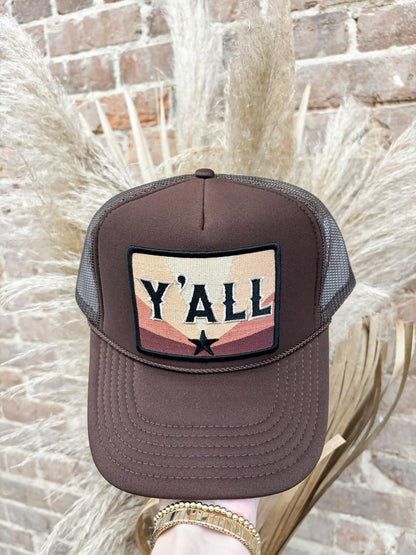 Y'all Trucker Hat-Hickory