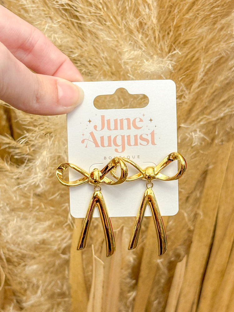 Gold Bow Knot Earrings