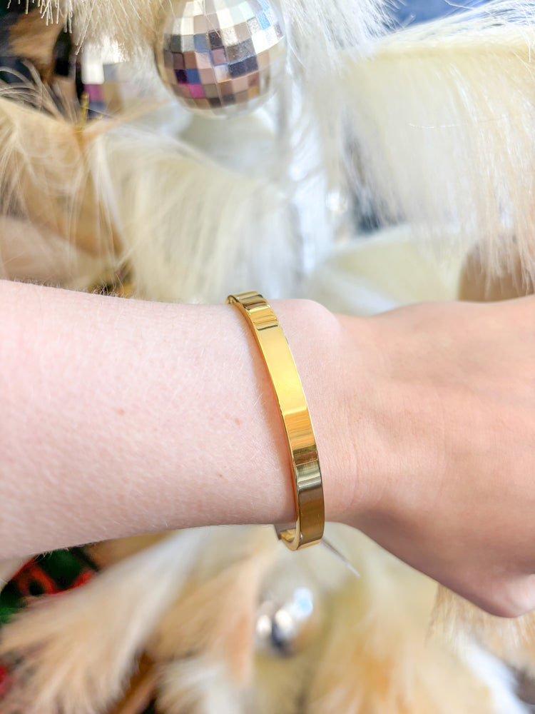 Gold Solid Bangle