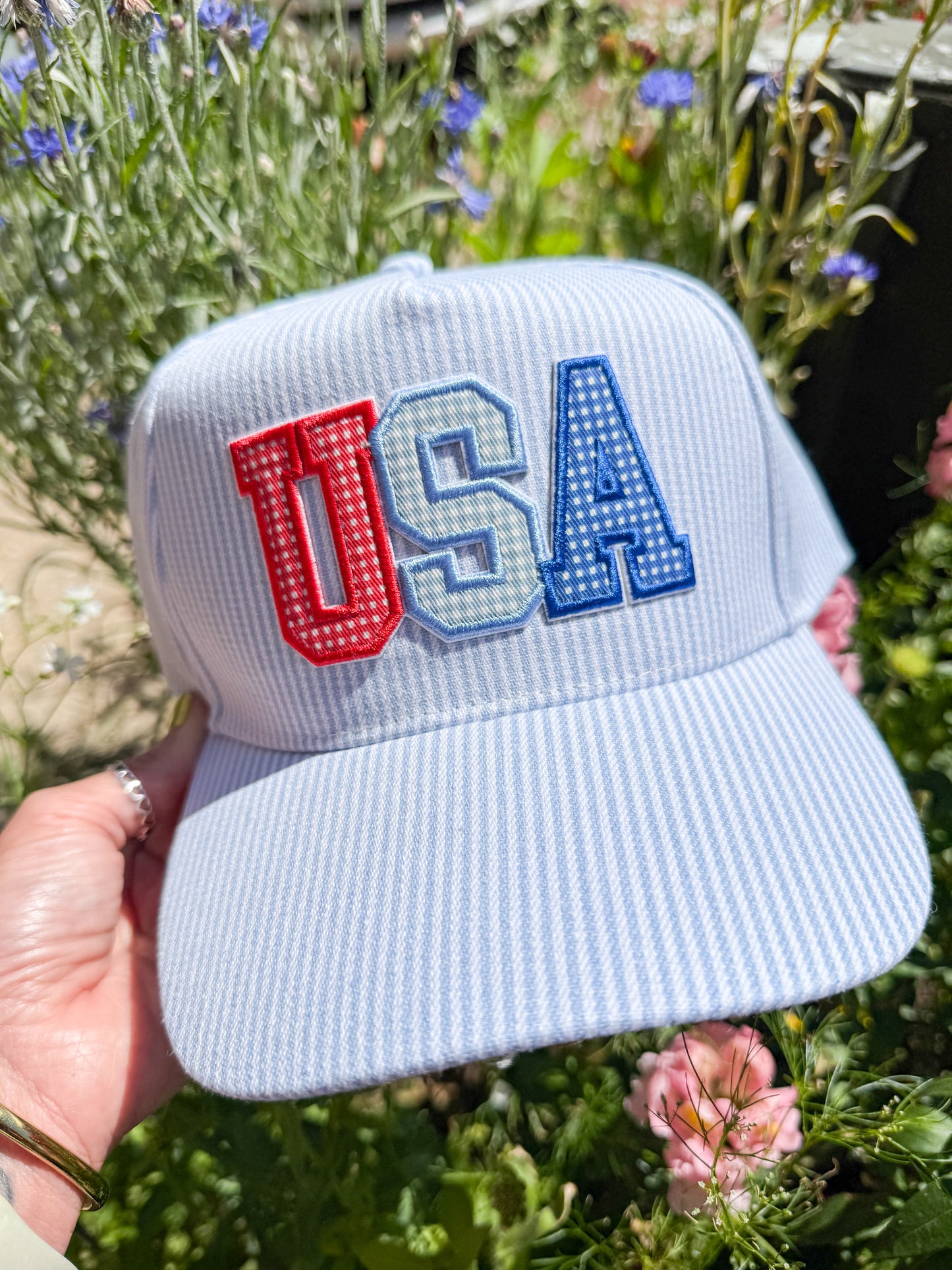 USA Seersucker Hat