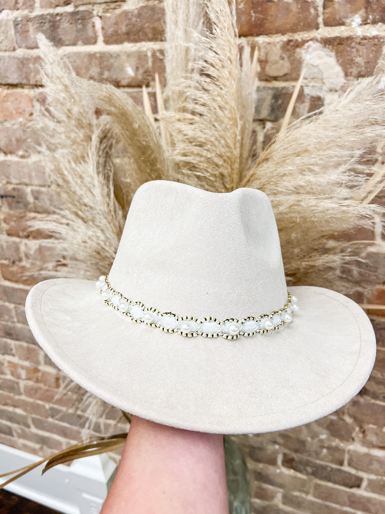 Pearl Banded Felt Western Hats