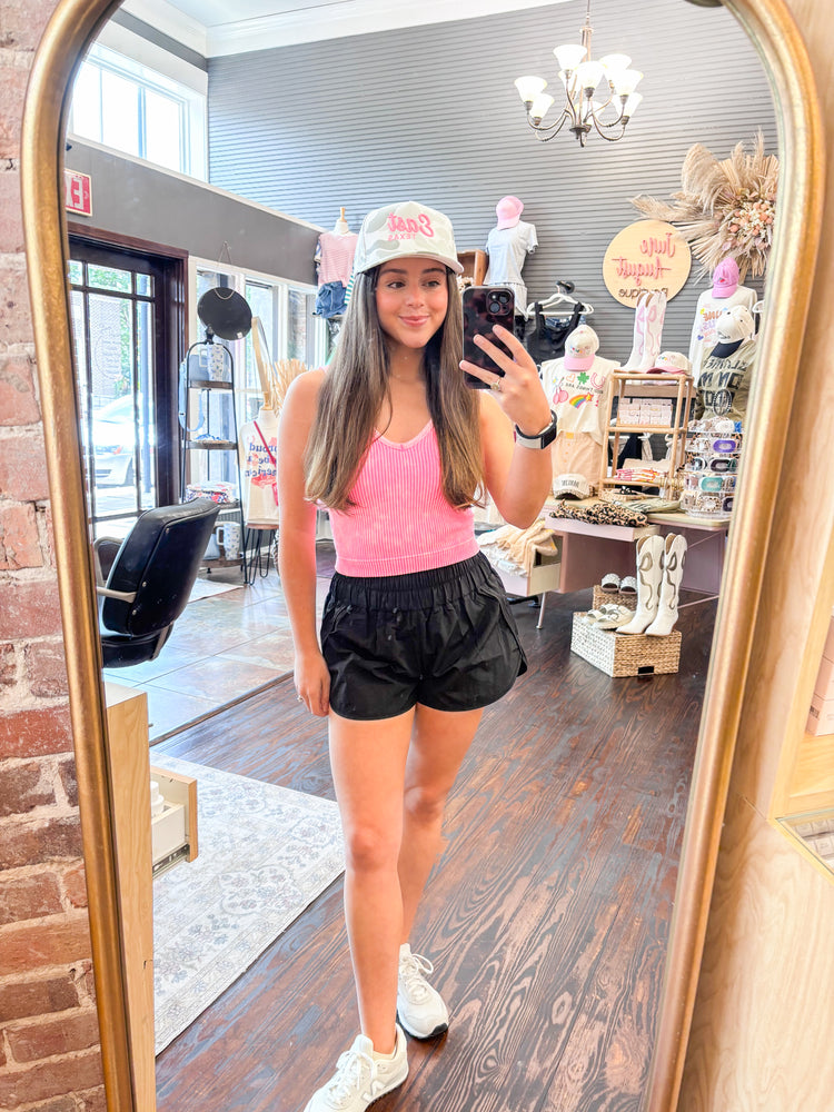 Sophia Washed Seamless Tank-Neon Pink